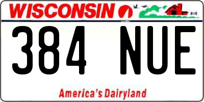 WI license plate 384NUE