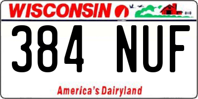 WI license plate 384NUF