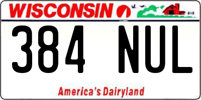 WI license plate 384NUL