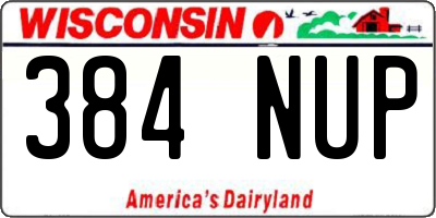 WI license plate 384NUP