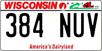 WI license plate 384NUV