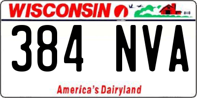WI license plate 384NVA