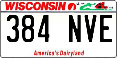 WI license plate 384NVE