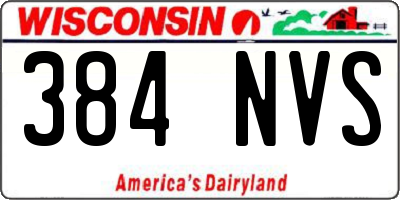 WI license plate 384NVS