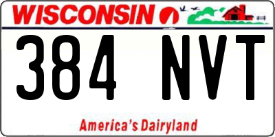 WI license plate 384NVT