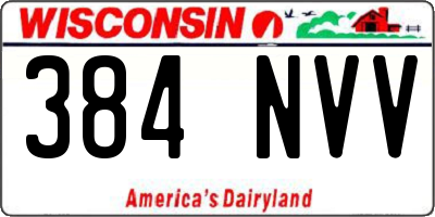 WI license plate 384NVV