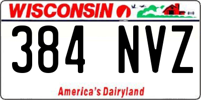 WI license plate 384NVZ