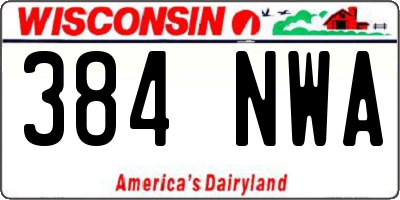 WI license plate 384NWA
