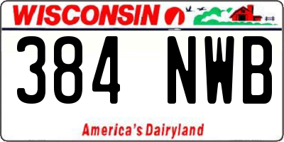 WI license plate 384NWB