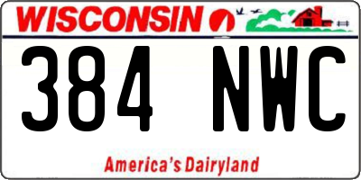 WI license plate 384NWC