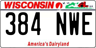 WI license plate 384NWE