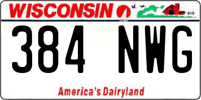 WI license plate 384NWG