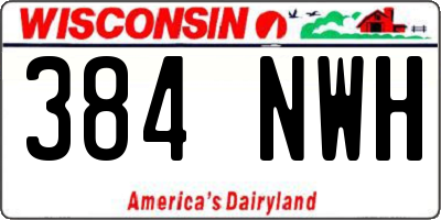 WI license plate 384NWH