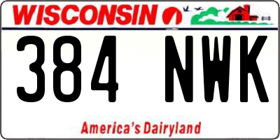 WI license plate 384NWK