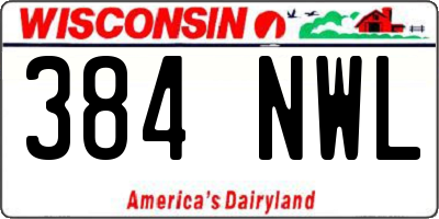 WI license plate 384NWL