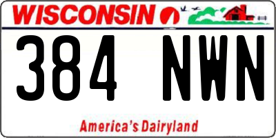 WI license plate 384NWN