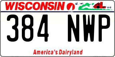 WI license plate 384NWP