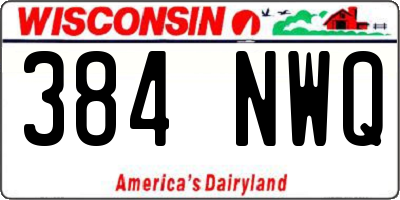 WI license plate 384NWQ