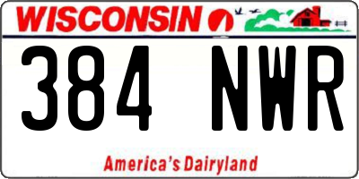 WI license plate 384NWR