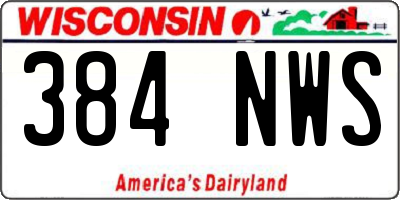 WI license plate 384NWS
