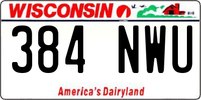 WI license plate 384NWU