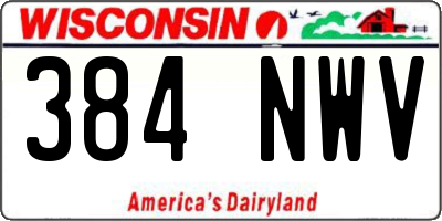 WI license plate 384NWV