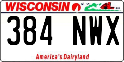 WI license plate 384NWX