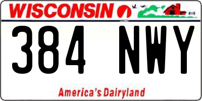 WI license plate 384NWY