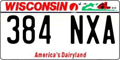 WI license plate 384NXA