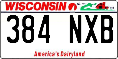 WI license plate 384NXB