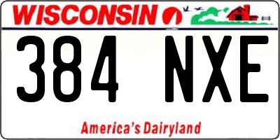 WI license plate 384NXE