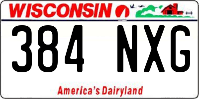 WI license plate 384NXG