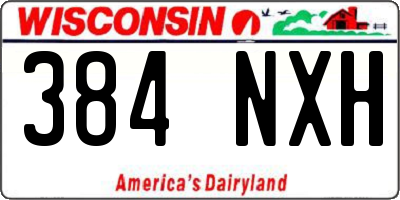 WI license plate 384NXH