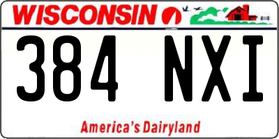 WI license plate 384NXI
