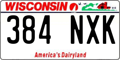 WI license plate 384NXK