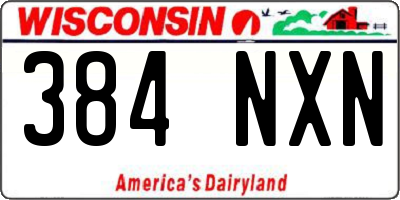 WI license plate 384NXN