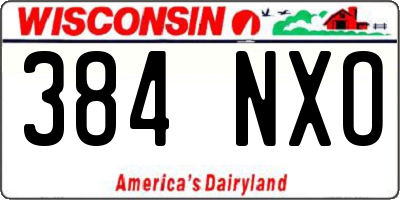 WI license plate 384NXO