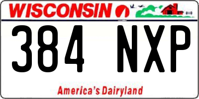WI license plate 384NXP
