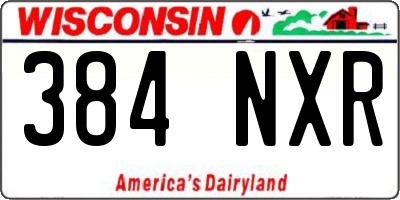 WI license plate 384NXR