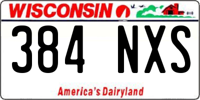WI license plate 384NXS