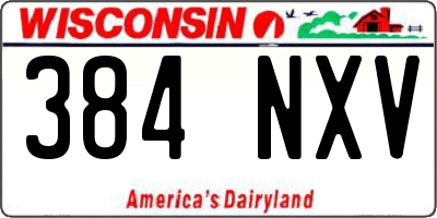 WI license plate 384NXV