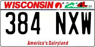 WI license plate 384NXW