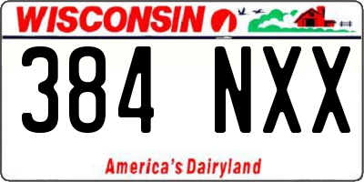 WI license plate 384NXX