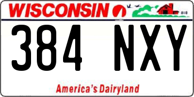 WI license plate 384NXY