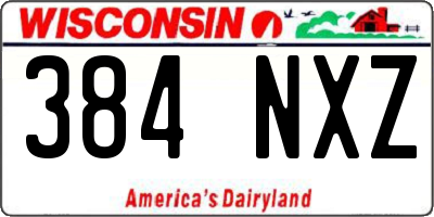 WI license plate 384NXZ