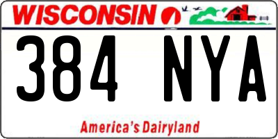 WI license plate 384NYA