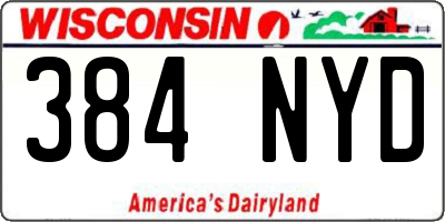 WI license plate 384NYD
