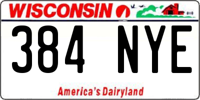 WI license plate 384NYE