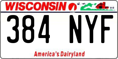 WI license plate 384NYF
