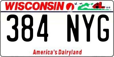 WI license plate 384NYG